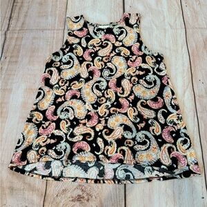 J. Jill Paisley Sleeveless Paisley Print Top Colorful Casual Tank Size Medium